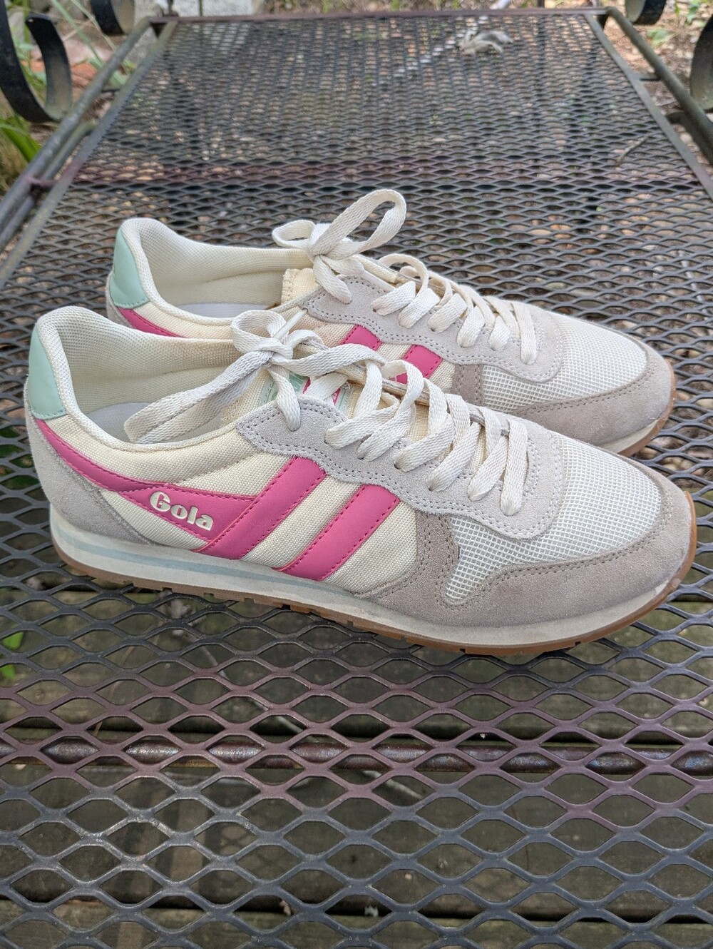 Gola Daytona Women's Sneakers Pink Cream Blue Grey Size 9 - Picture 3 of 9